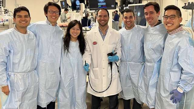 group photo of endocrinology fellows at scope camp