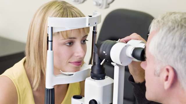 Woman in an exam