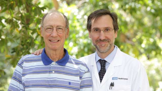 Dr. Antoni Ribas and Keytruda patient Tom Stutz