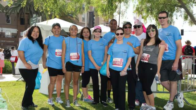 UCLA take part in a cancer fundraiser on campus
