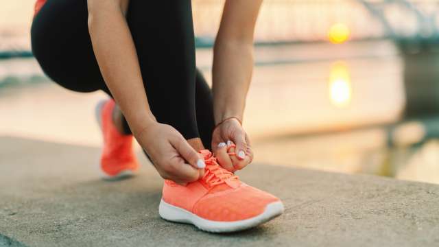 Jogger getting ready to run a marathon