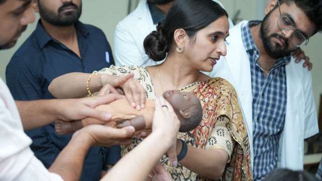 Dr. Aparna Sridhar working with doctors in India