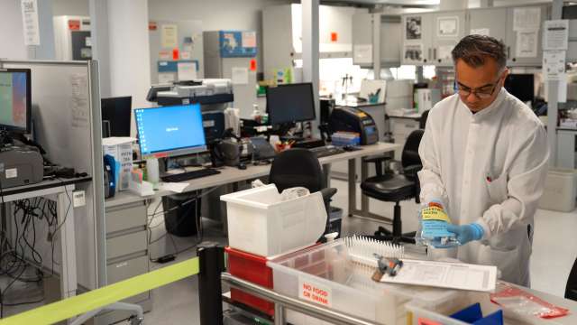 UCLA Translational Pathology Core Laboratory Shared Resource team member in lab