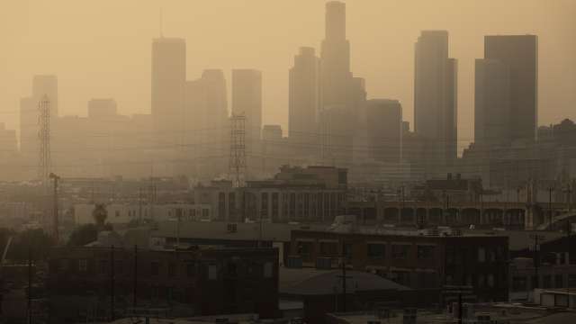 Wildfire smoke in air over Los Angeles
