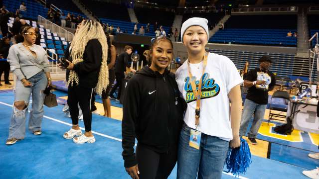 Olympian Jordan Chiles with Annalise Cheng