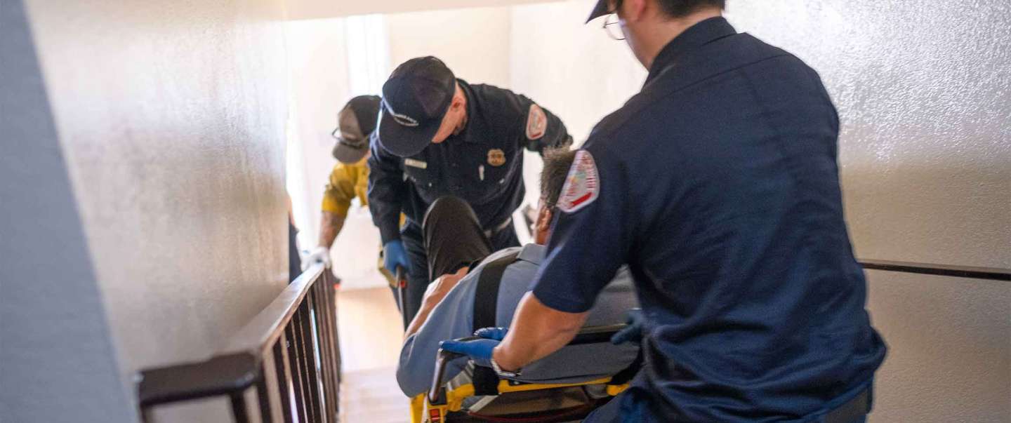 Paramedics responding to a stroke call in Torrance.