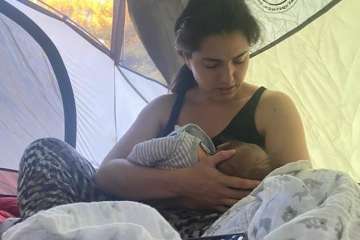 Michelle Fonseca breastfeeds her son, Santos. (Photo courtesy of Michelle Fonseca)