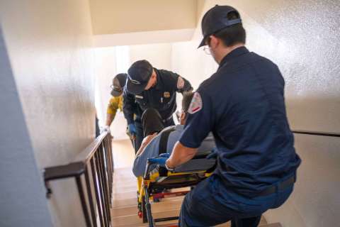 Paramedics responding to a stroke call in Torrance.