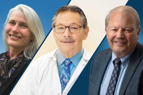 Headshots of Susan Ettner, Donald Kohn and Dennis Slamon.