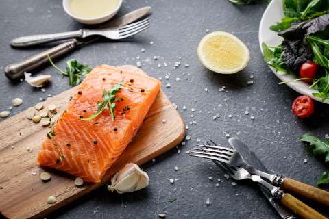 A piece of salmon.