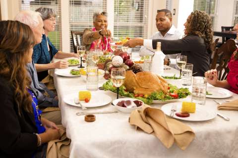 family gathered for meal