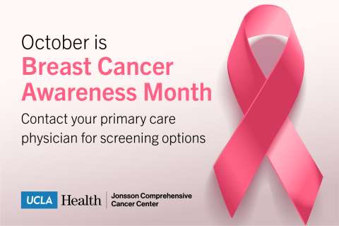 Pink ribbon designating Breast Cancer Awareness Month