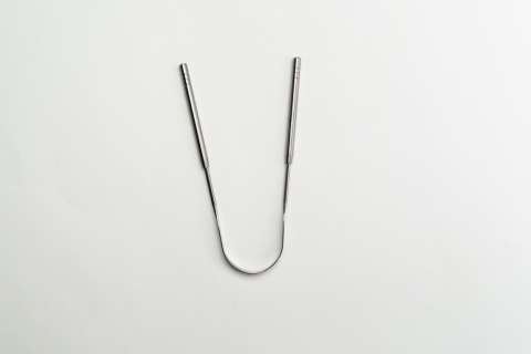 Metal U-shaped tongue scraper