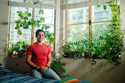 The fragrant perfume of the hoya plant brings Dr. Nasser S. El-Okdi tranquility and returns his thoughts to his childhood home in Lebanon.