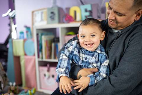 Kane Contreras with his father