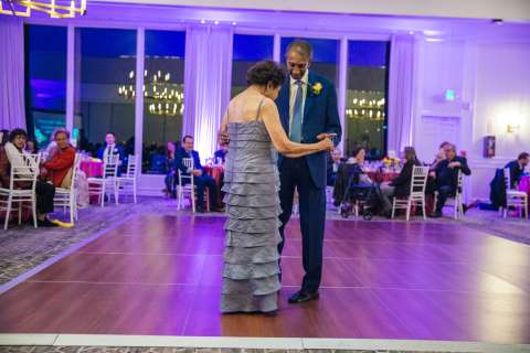 Teresa Rodrigues dances to her favorite song with her son Eric Rodrigues. (Photo courtesy of Mitchell Mahar)