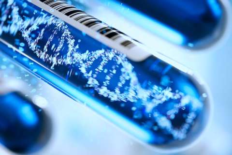 Close up of DNA strand used in genetic cancer screening and counseling
