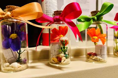 Decorated vials with EKG strips