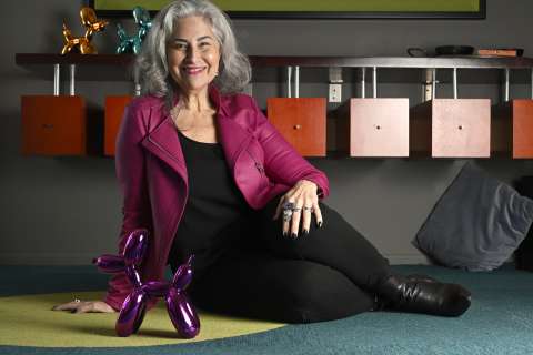 Wendy Hammers poses for a portrait in her home.