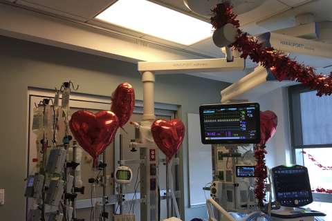 A hospital room filled with love