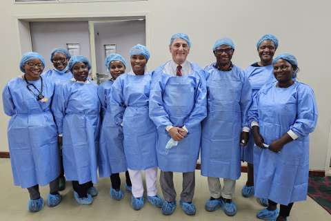Group photo of Dr. H Albin Gritsch and doctors in Zambia