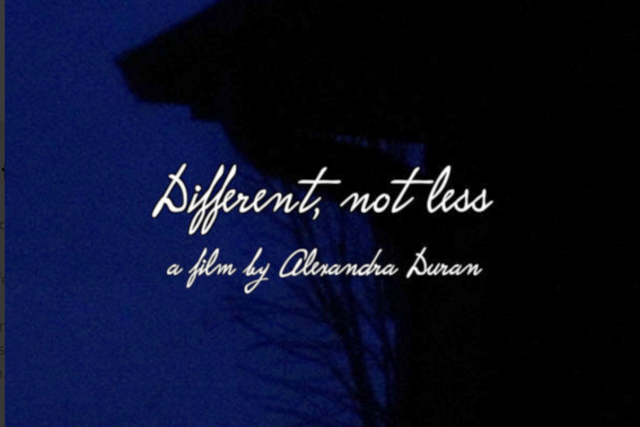 Film cover for "Different, not less", an autobiographical look at what it's like to be a 17-year-old on the autism spectrum.