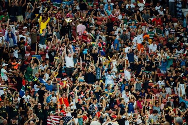fans in a stadium