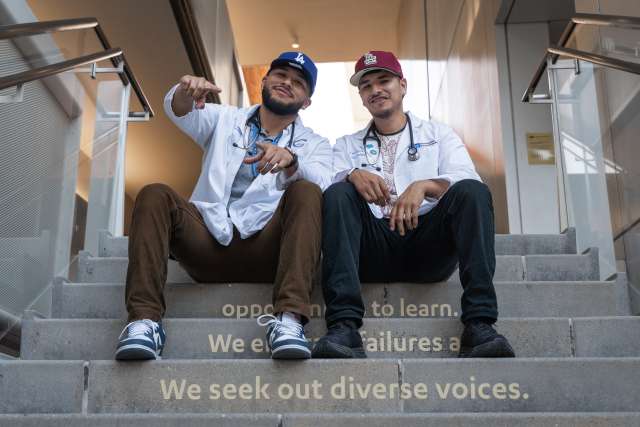 UCLA medical students Alexis Aleman and Irvin Garcia, known as Foos in Medicine.