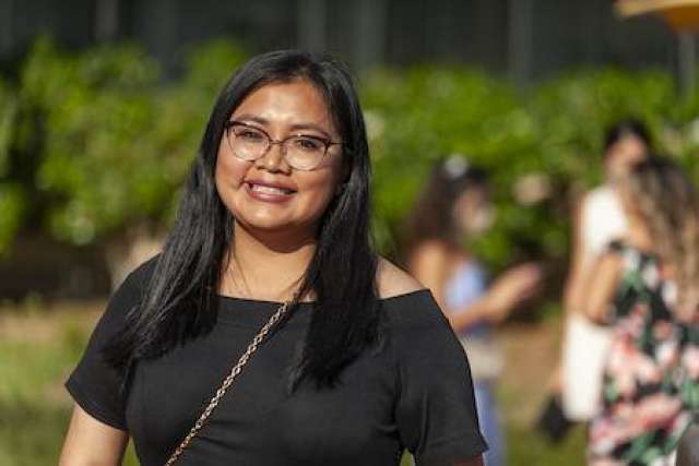 woman at medical school graduation celebration