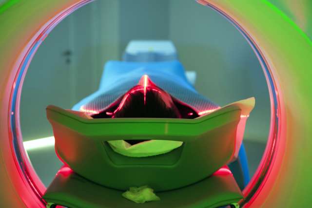 Patient in scanner