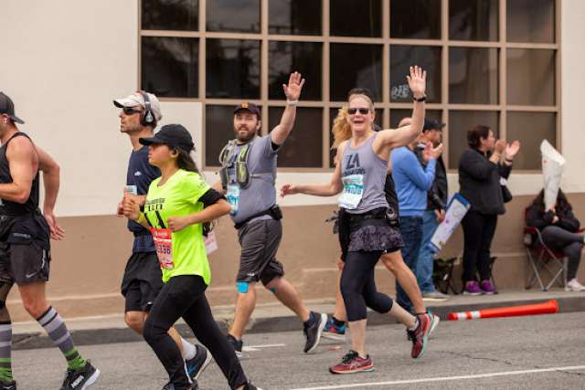 Runners participate in the 2023 LA Marathon.