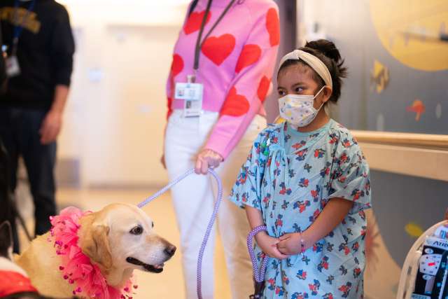 A photo of a pediatric patient inside UCLA Mattel Children's Hospital.