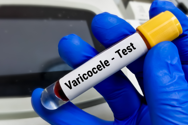 Varicocele blood test in tube.