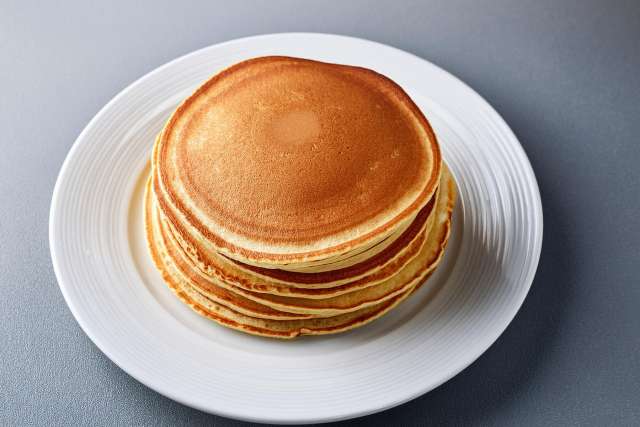 Fresh Protein Pancakes on White Plate