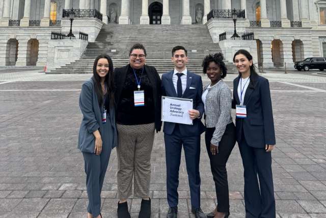 Dr. Juan Andino, center, joined medical students Anael Rizzo, from left, Nancy Quintanilla, Ashley Appleton and Ava Mousavi in Washington, DC.