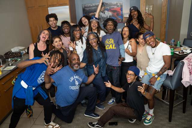 Reed family having fun in Dodger suite