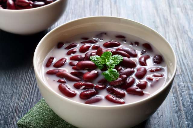 Red Bean Soup in White Bowl