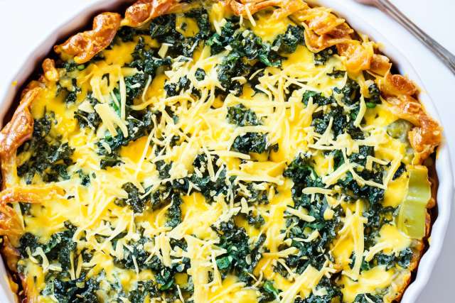 Kale and wild rice casserole