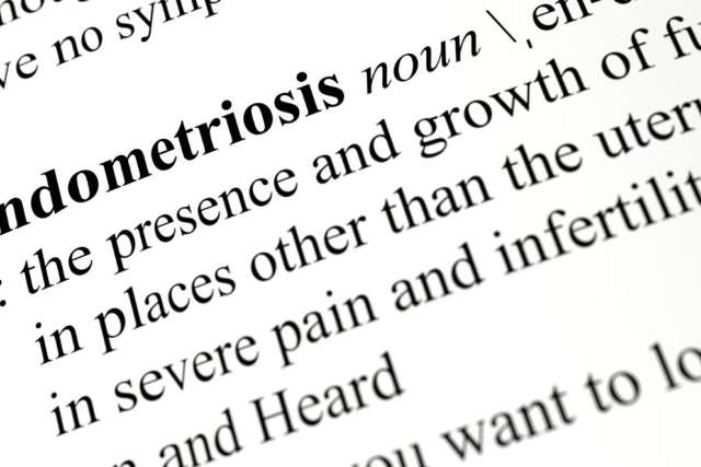 Definition of "endometriosis" from a dictionary page.