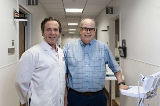Dr. Jeffrey Ardell, director of the UCLA Neurocardiology Research Program of Excellence, has full confidence in the medical team treating him for prostate cancer. That team includes Dr. Matthew Rettig, medical director of the Prostate Cancer Program of the Institute of Urologic Oncology at UCLA. (Photo by Joshua Sudock/UCLA Health)