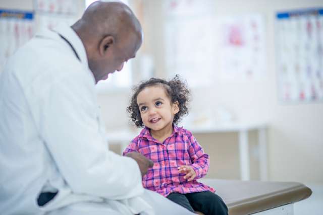 Pediatrician and child