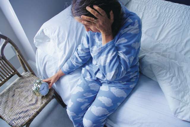Elderly woman unable to sleep