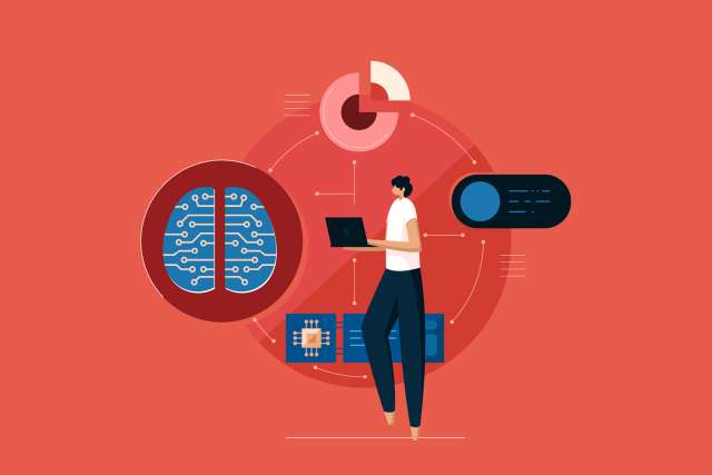 Digital illustration of brain connected to technology