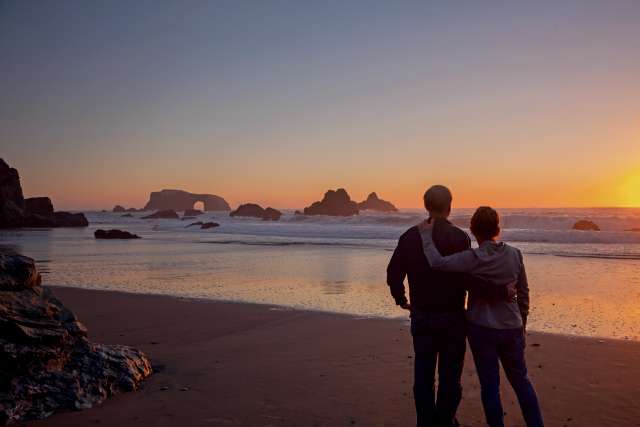 Two people on a beach