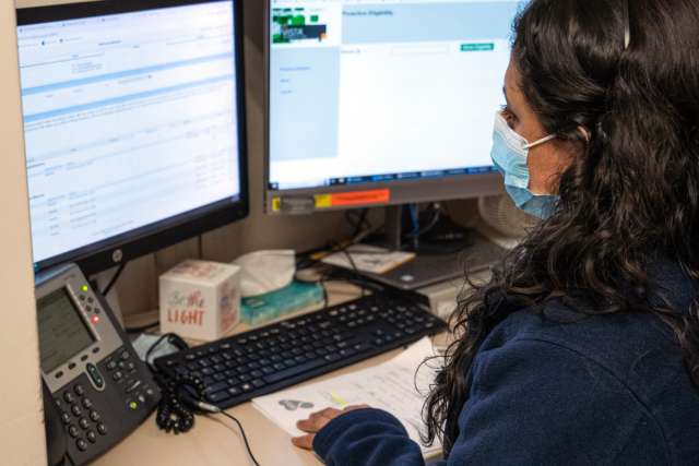 UCLA Health Blood Donation and Platelet Center telerecruiter Melanie Capetillo calls previous blood donors to schedule an appointment.