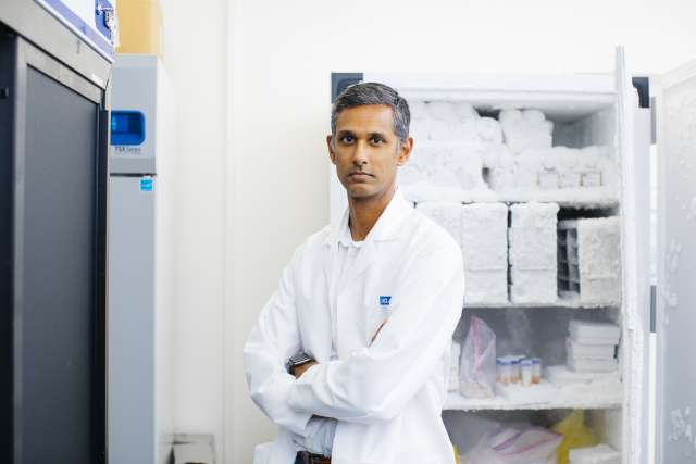 Dr. Ranmal Samarasinghe in his UCLA lab