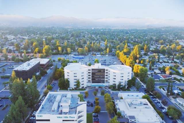 Aerial view of UCLA West Valley Medical Center