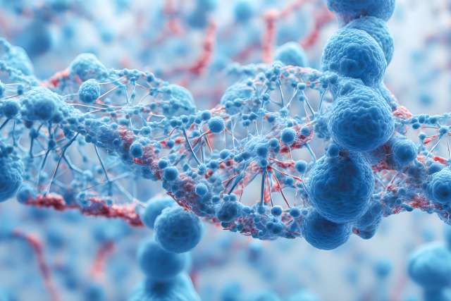 3D virus cells attacking a DNA strand