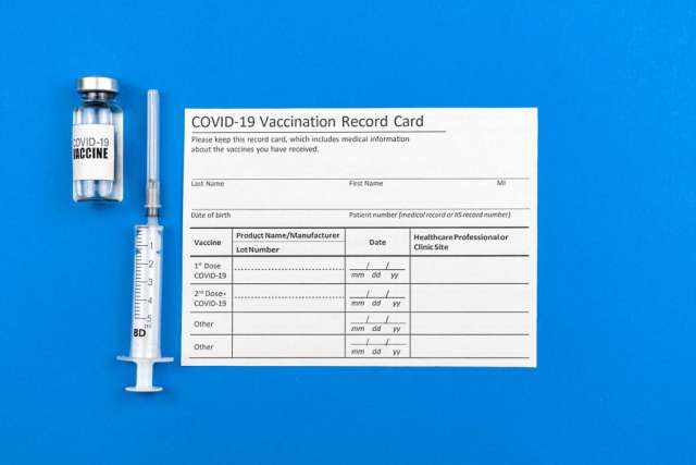 COVID-19 records show proof of vaccination.