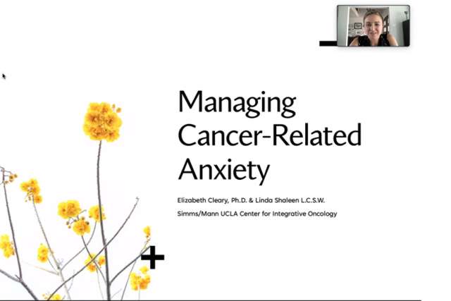 Dr. Elizabeth Cleary is co-leader of a remote workshop on ways to cope with the stress and anxiety of a cancer diagnosis.